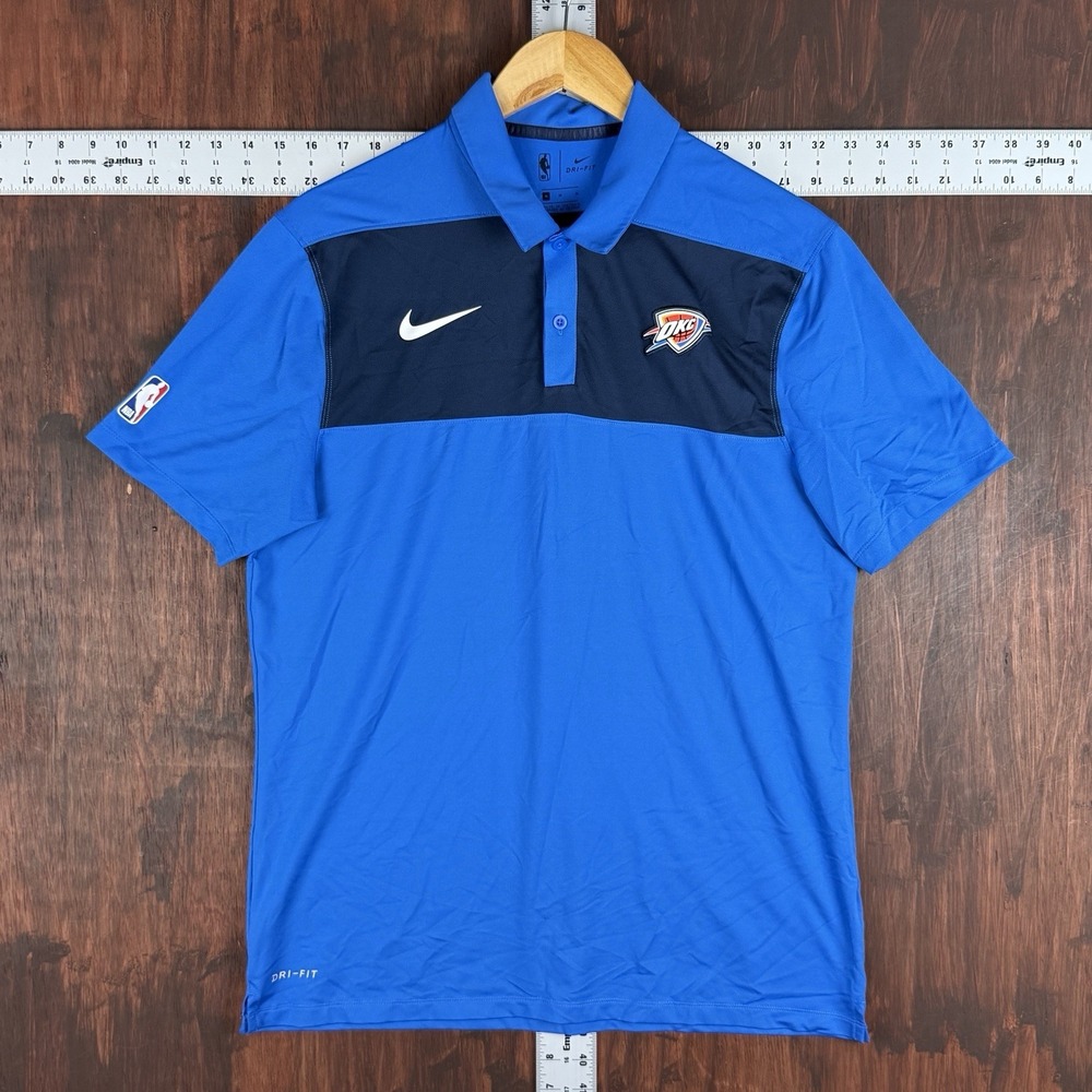 Nike Oklahoma City Thunder NBA Blue Statement Coaches Polo DN8235-403 Men Medium